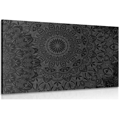 Obraz stylová Mandala v černobílém provedení - 120x80