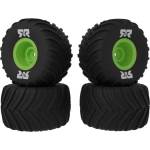 Arrma колело с гума dBoots Chevron MT, диск зелен (4): GROM