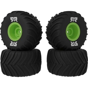 Arrma колело с гума dBoots Chevron MT, диск зелен (4): GROM