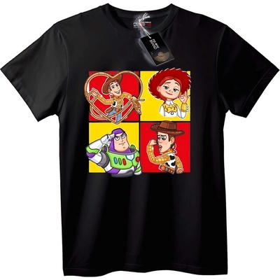 NOONEBRAND Тениска с герои от Toy Story - L, Black