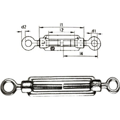Šroub napínací OKO-OKO, DIN 1480, pozinkovaný M16, balení 1 ks