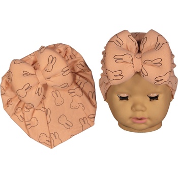 Image 1 of NewWorld Бебешка шапка тип тюрбан NewWorld - Оранжева на зайчета (207957-5)