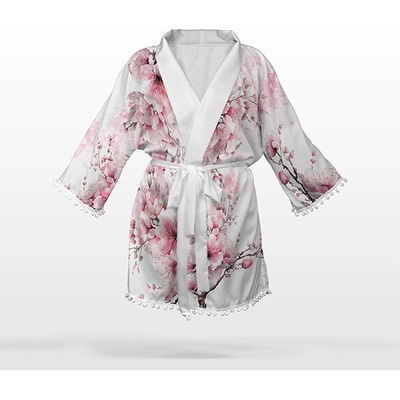 Takoy Panel se střihem XL šifon/silky kimono sakura květy