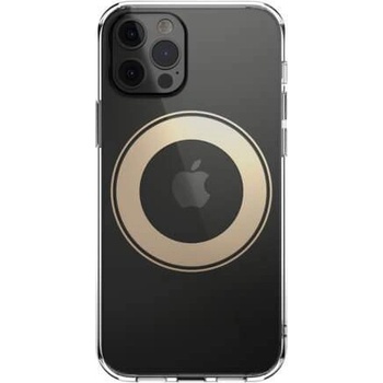 SwitchEasy MagCrush Case - хибриден кейс с вграден магнитен конектор (MagSafe) за iPhone 12, iPhone 12 Pro (златист-прозрачен)