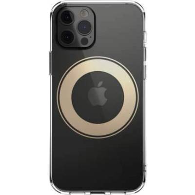 SwitchEasy MagCrush Case - хибриден кейс с вграден магнитен конектор (MagSafe) за iPhone 12, iPhone 12 Pro (златист-прозрачен)