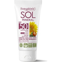 Bottega Verde voděodolný opalovací krém na obličej s minerálními filtry SPF50 40 ml