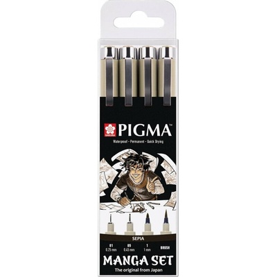 Sakura Pigma Micron Manga Технически химикалки Sepia 4 бр (POXSDKMAN4)