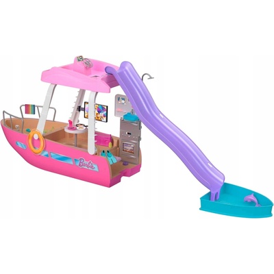 Barbie Loďka vícebarevná plastová s klouzačkou a bazénem