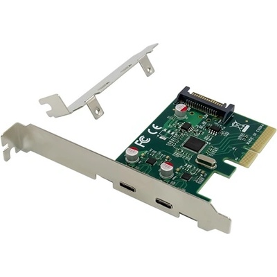 Conceptronic Разширителна карта Conceptronic - EMRICK07G (PCIe x4 към 2x USB-C 3.2 Gen2, захранване: 15pin SATA) (EMRICK07G)