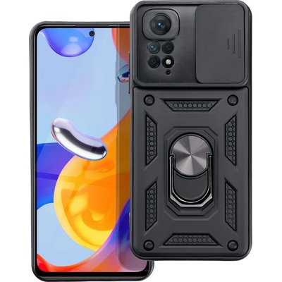 Pouzdro Armor CamShield Xiaomi Redmi Note 11 / 11S černé s krytkou fotoaprátů a stojánkem