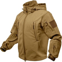 Bunda Rothco tactical s kapucí softshell coyote