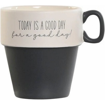 Item international Порцеланова чаша за кафе с надпис 285мл, сива (2000)