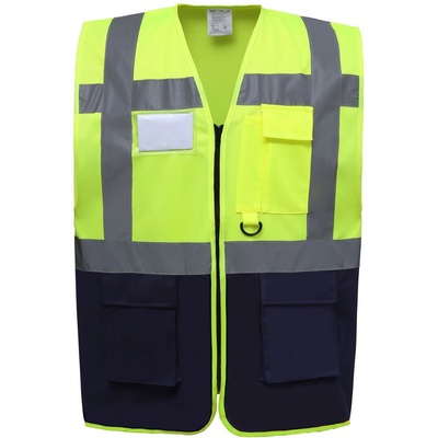 Yoko HI-VIS HVW801 / Многофункционална жилетка - HV жълто/тъмносиньо XXXL (79W801zw713)