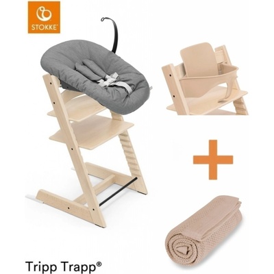 Stokke Set Tripp Trapp + Baby set + Newborn set Natural/Anthracite + deka Golden Sand – Hledejceny.cz