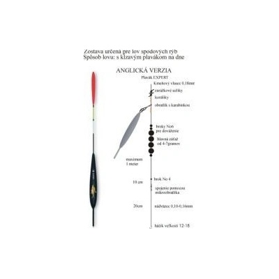 EXPERT Rybářský polycarbon splávek průběžný 3,5g 26cm