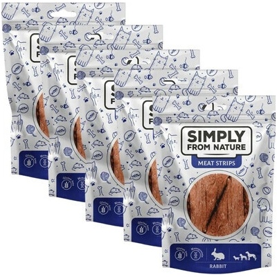 SIMPLY FROM NATURE Meat Strips maškrty s králikom pre psov 5x 80 g