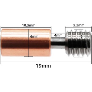 Two Trees Топлинен биметален прекъсвач 19mm M6-M7 изцяло метален от титан и червена мед, 1.75mm