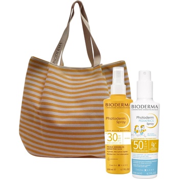 BIODERMA Photoderm Комплект - Спрей Pediatrics и Невидим спрей SPF30, 2 x 200 ml + Чанта