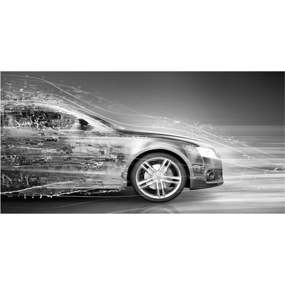 Foto obraz sklo tvrzené idúce auto 100x50 cm