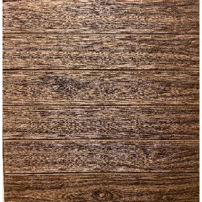 3D pěnový obkladový samolepicí panel na zeď PW201 tmavé dřevo 70 x 70 cm / samolepicí stěnové obkladové panely Grace