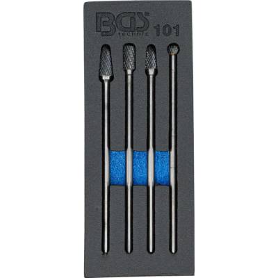 BGS 101 Frézy HM, dřík 6 mm, extra dlouhé 150 mm Sada 4 díly