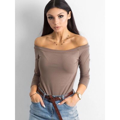 DÁMSKY TOP S ODHALENÝMI RAMENAMI RV BZ 4692 99 BROWN