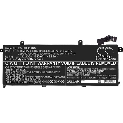Cameron Sino Батерия за лаптоп LENOVO ThinkPad P43s, ThinkPad T490, L18C (CS-LVP431NB)