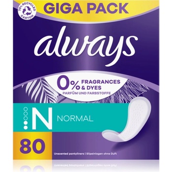 Always Daily Fresh Normal дамски превръзки без парфюм 80 бр