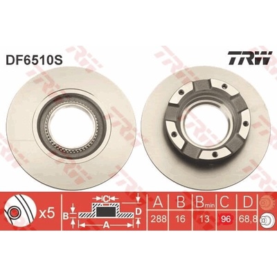 Brzdový kotouč TRW DF6510S