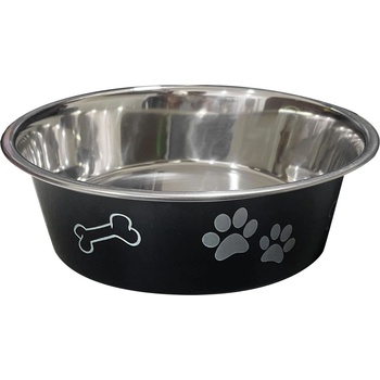 Anipro Paws No Slip - Метална неплъзгаща се купа за кучета, черна 17 см, 800 мл