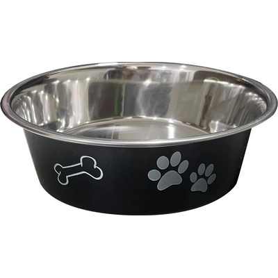Anipro Paws No Slip - Метална неплъзгаща се купа за кучета, черна 17 см, 800 мл