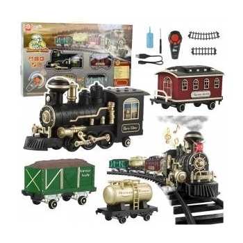LeanToys Electric Train Classic RC Train Lights Sounds Smoke 206 cm 24 el