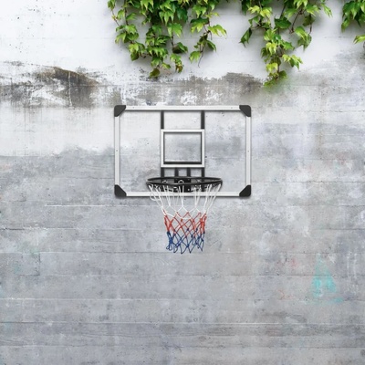 vidaXL Баскетболно табло, прозрачно, 90x60x2, 5 см, поликарбонат (93669)