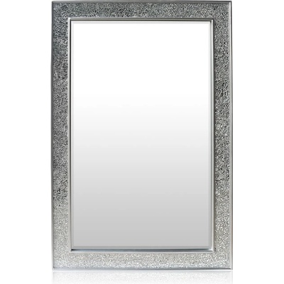 Casa Chic Watford Огледало за стена 90 x 60 см Естествено дърво Стъклени плочки с мозаечен ефект (GL-90X60-SLV) (GL-90X60-SLV)