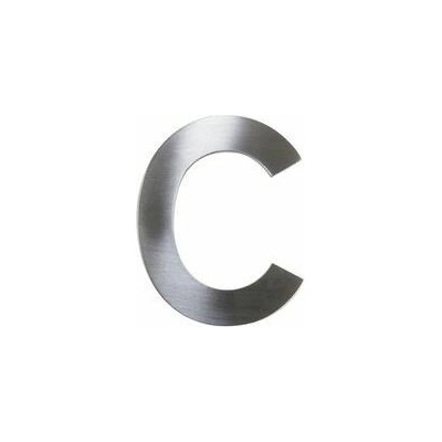 Nerezové číslo ve 2D provedení, výška 75 mm, znak "C"