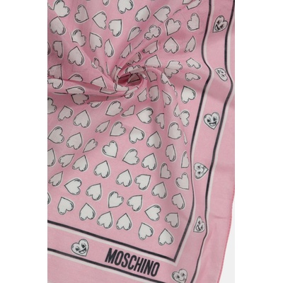 Moschino Шал с коприна Moschino 45 x 150 cm в розово с десен M3246 3322 (M3246.3322)