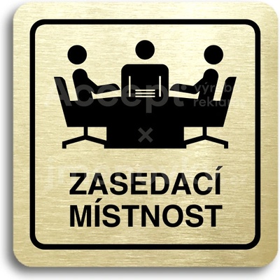 ACCEPT Piktogram zasedací místnost - zlatá tabulka - černý tisk
