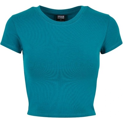 Urban Classics Dámské crop top tričko modrozelená