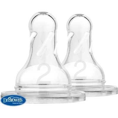Dr. Brown's DR. BROWN'S Биберон за бутилки Options+ тесен 3м+ силиконов 2бр