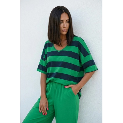 Peca Del Sol dámské pruhované tričko zelené