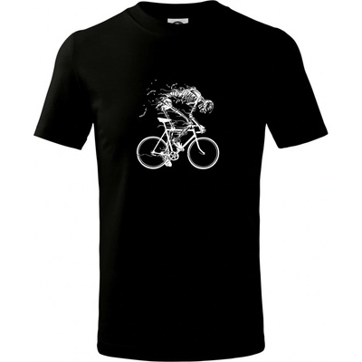 Gravel Bike kostra tričko dětské bavlněné černá
