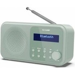 Sharp DR-P420(GN) Portable DAB+ radio with Bluetooth 5.0, DAB+/FM, USB or battery operation, dual alarm clock, 40 station presets, headphone jack - Tokyo digital radio Aquamarine Green