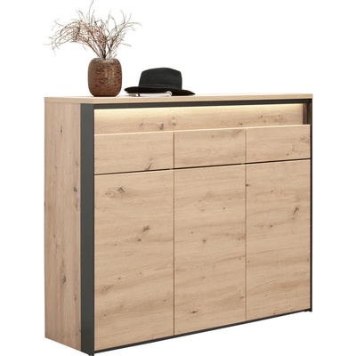 Voleo čierny, dub artisan 126 x 106 x 38 cm 000589000501
