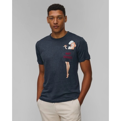 Mc2 Saint Barth pánské Lněné tričko Ecstasea Tmavě modré