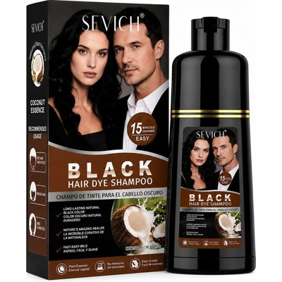 Sevich Šampon pro barvení vlasů černý na šedivé vlasy bez amoniaku 500 ml