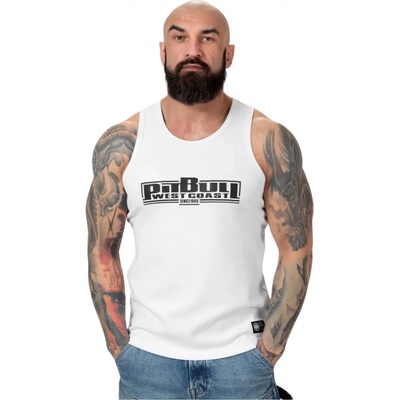 PitBull West Coast tielko BOXING RIB pánske white biela