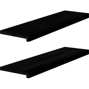 vidaXL Прозоречни первази, 2 бр, кафяво-черни, 90x30x2 см, дъб масив (4009191)