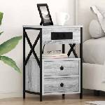 vidaXL Нощен шкаф Сив Сонома 40 x 31 x 60 см Инженерна дървесина (859466)