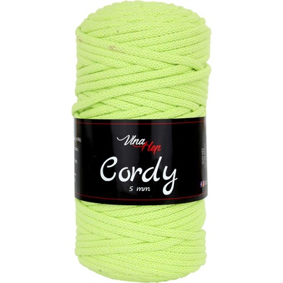 Vlna-hep Cordy 5mm - šňůra - bavlna Cordy 5mm: 8145 Světle zelená