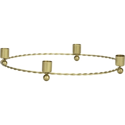 MADAM STOLTZ Adventní svícen Antique Brass Ø 32 cm, zlatá barva, kov